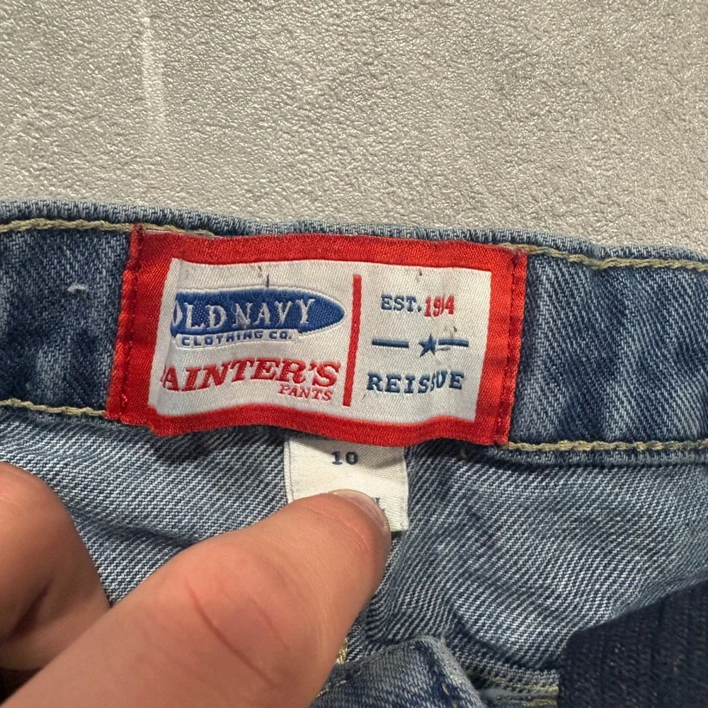 Old Navy Kids Painter's Pants Reissue Blue Denim Carpenter Utility Jeans Size 10